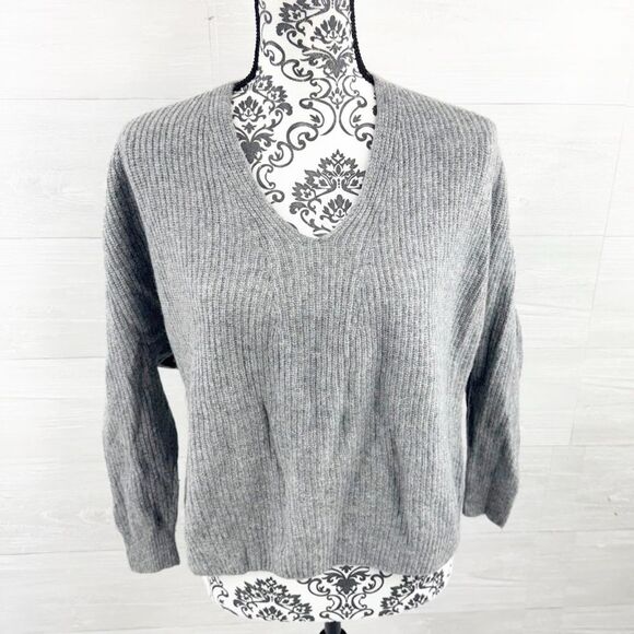 Sori V-Neck Wool Cashmere Blend Dolman Sweater - Picture 1 of 7